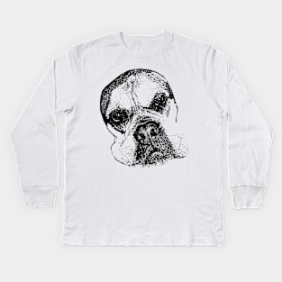 Bullmastiff Face Design - A Mastiff Christmas Gift Kids Long Sleeve T-Shirt